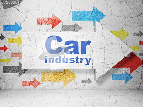 Image of Industry concept: arrow with Car Industry on grunge wall background