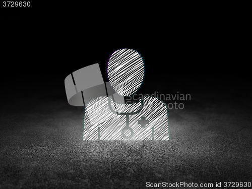 Image of Health concept: Doctor in grunge dark room