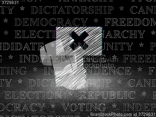 Image of Politics concept: Protest in grunge dark room