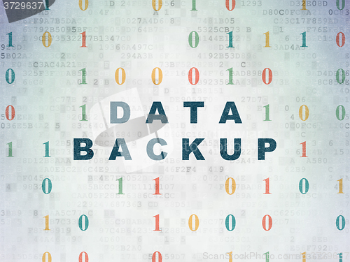 Image of Information concept: Data Backup on Digital Paper background