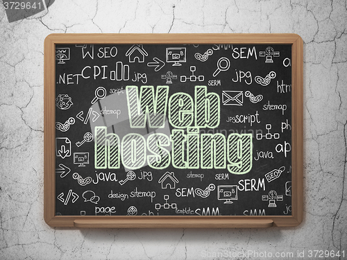 Image of Web development concept: Web Hosting on School Board background