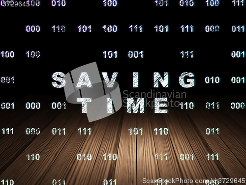 Image of Timeline concept: Saving Time in grunge dark room