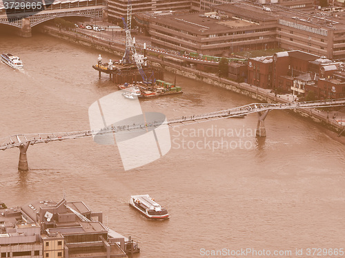 Image of Retro looking Aerial view of London