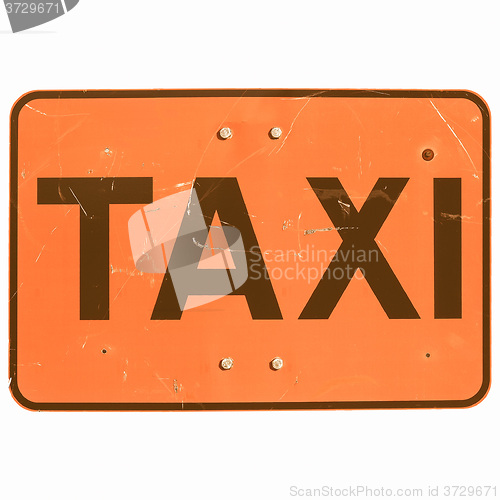 Image of  Taxi sign isolated vintage