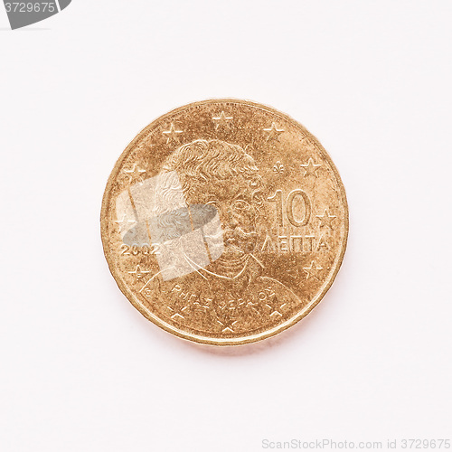 Image of  Greek 10 cent coin vintage