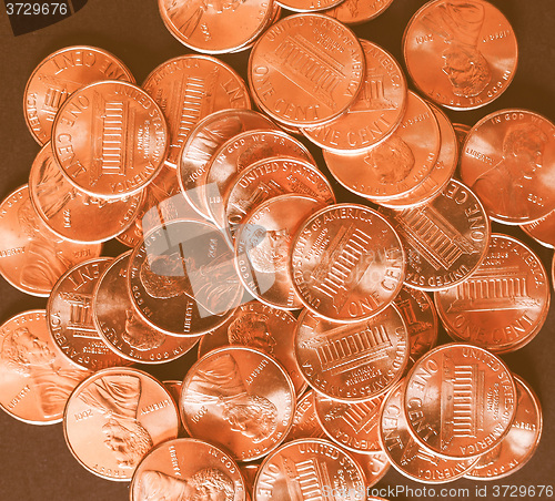 Image of  Dollar coins 1 cent wheat penny vintage