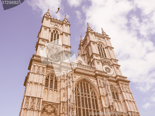 Image of Retro looking Westminster Abbey in London