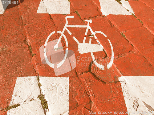 Image of  Bike lane sign vintage