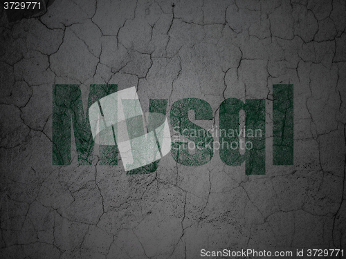 Image of Database concept: MySQL on grunge wall background