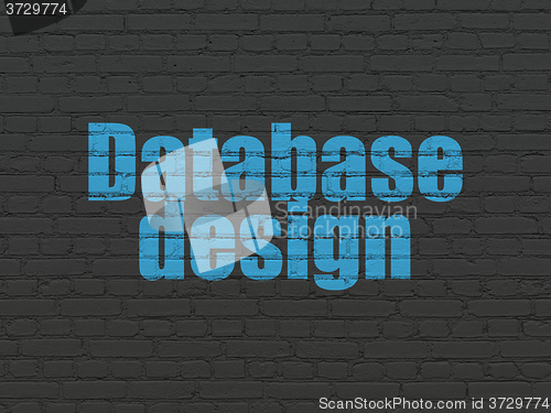 Image of Software concept: Database Design on wall background