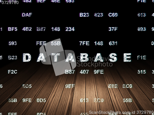 Image of Software concept: Database in grunge dark room