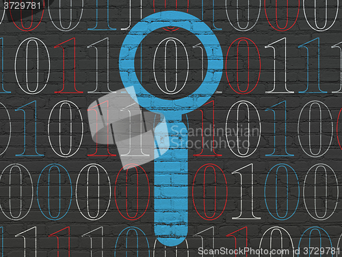 Image of Web design concept: Search on wall background