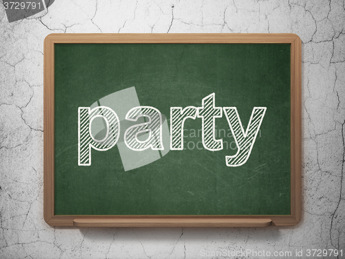 Image of Entertainment, concept: Party on chalkboard background