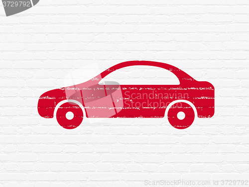 Image of Tourism concept: Car on wall background