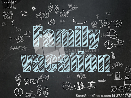 Image of Tourism concept: Family Vacation on School Board background