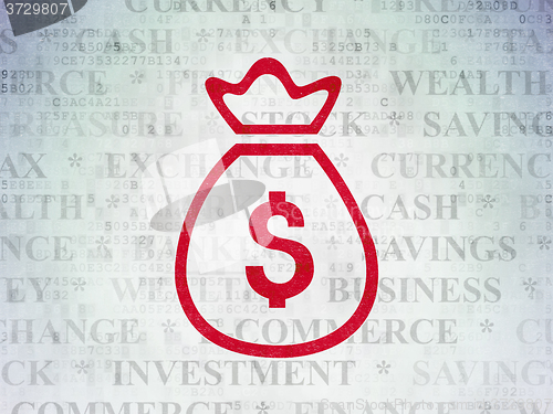 Image of Money concept: Money Bag on Digital Paper background