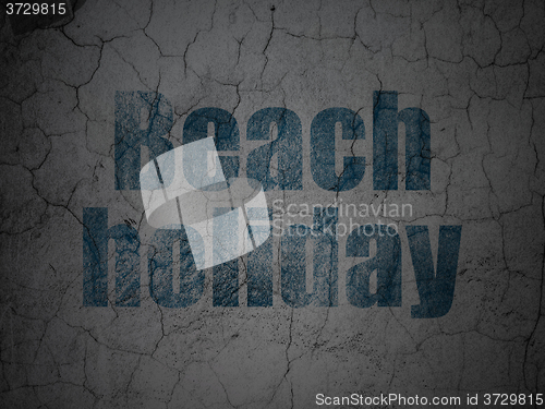 Image of Travel concept: Beach Holiday on grunge wall background
