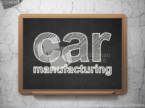 Image of Manufacuring concept: Car Manufacturing on chalkboard background