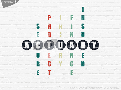 Image of Insurance concept: Actuary in Crossword Puzzle