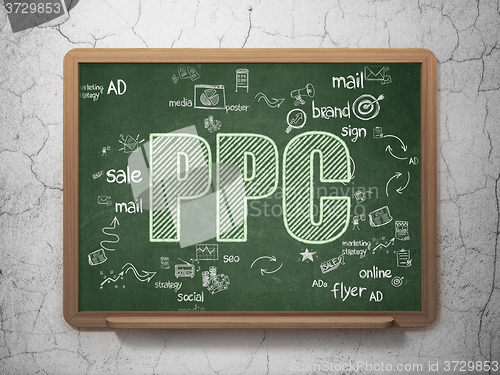 Image of Marketing concept: PPC on School Board background