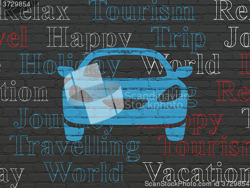 Image of Tourism concept: Car on wall background