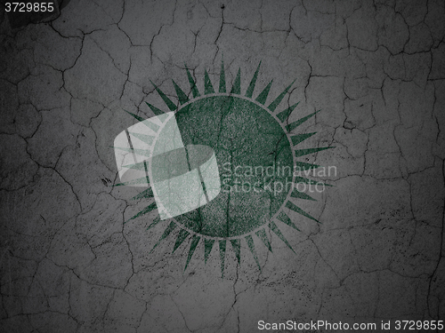 Image of Vacation concept: Sun on grunge wall background