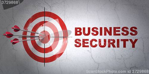 Image of Protection concept: target and Business Security on wall background
