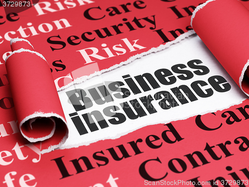 Image of Insurance concept: black text Business Insurance under the piece of  torn paper