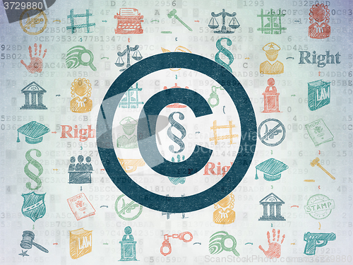 Image of Law concept: Copyright on Digital Paper background