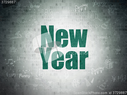 Image of Holiday concept: New Year on Digital Paper background