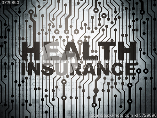 Image of Insurance concept: circuit board with Health Insurance