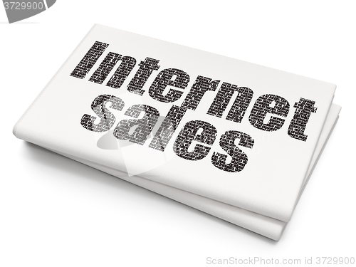 Image of Advertising concept: Internet Sales on Blank Newspaper background