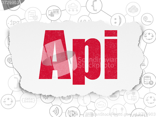 Image of Programming concept: Api on Torn Paper background