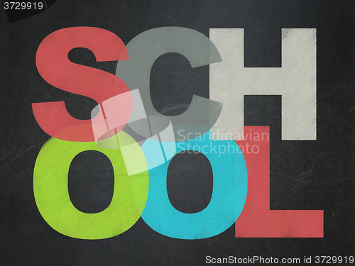Image of Learning concept: School on School Board background