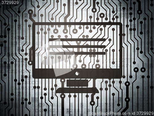 Image of Web development concept: circuit board with Monitor