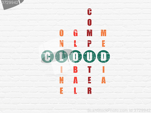 Image of Cloud technology concept: Cloud in Crossword Puzzle
