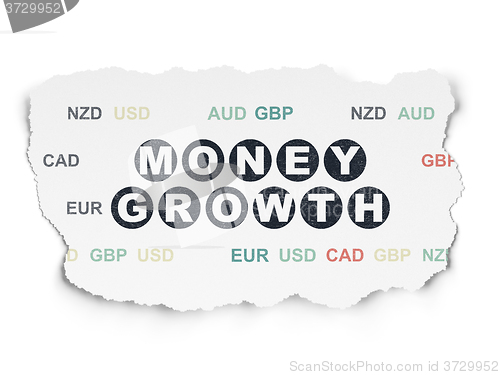 Image of Banking concept: Money Growth on Torn Paper background