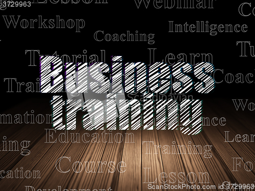 Image of Learning concept: Business Training in grunge dark room