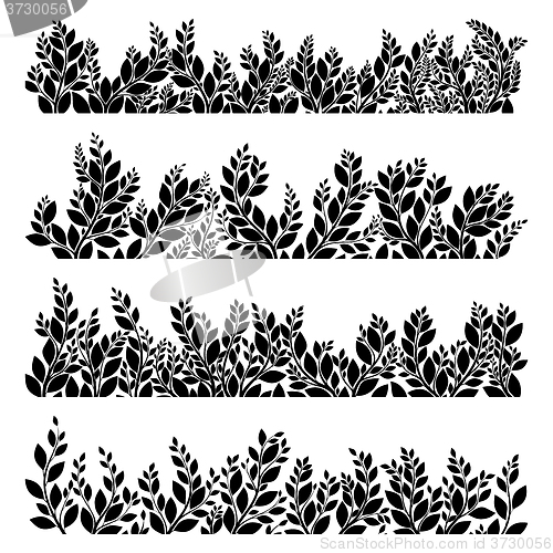 Image of Horizontal grass silhouettes. EPS 10
