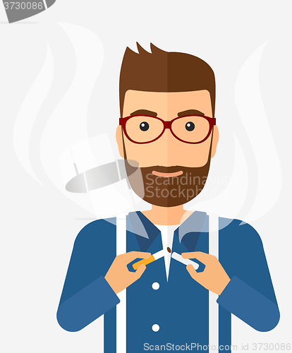 Image of Man quit smoking.
