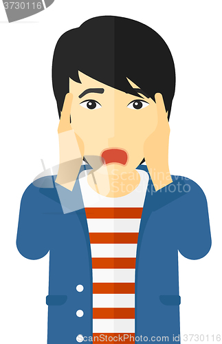 Image of Scared man with open mouth.