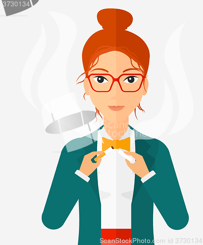 Image of Woman quit smoking.