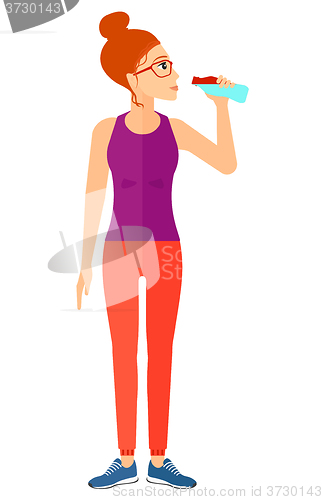 Image of Woman drinking water.
