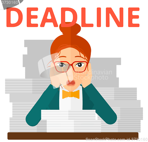 Image of Woman having problem with deadline.