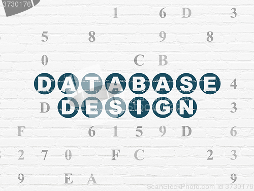 Image of Software concept: Database Design on wall background