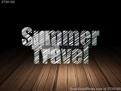 Image of Tourism concept: Summer Travel in grunge dark room