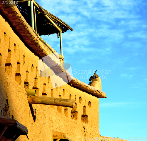 Image of season clouds   africa in morocco  old    contruction and the hi