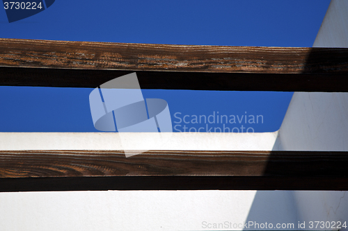 Image of piece of brown    roof in the sky  lanzarote spain