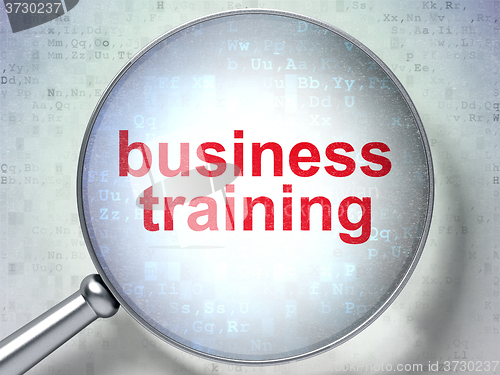 Image of Studying concept: Business Training with optical glass