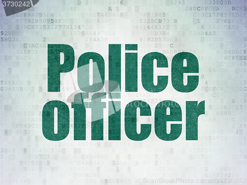 Image of Law concept: Police Officer on Digital Paper background